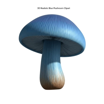 Free 3D Realistic Blue Mushroom Clipart Template to Edit Online