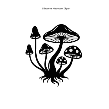Free Silhouette Mushroom Clipart Template to Edit Online