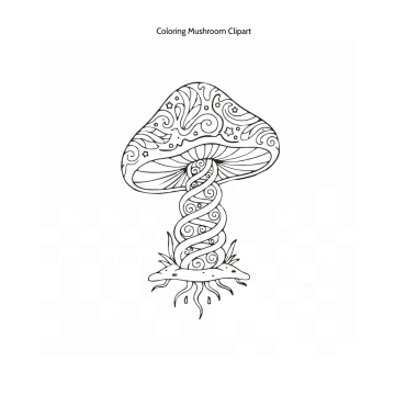 Free Coloring Mushroom Clipart Template to Edit Online