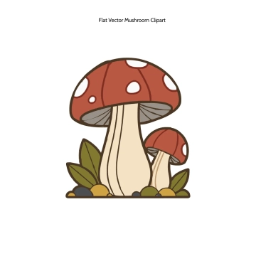 Free Flat Vector Mushroom Clipart Template to Edit Online