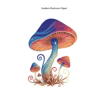 Free Gradient Mushroom Clipart Template to Edit Online