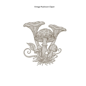 Free Vintage Mushroom Clipart Template to Edit Online