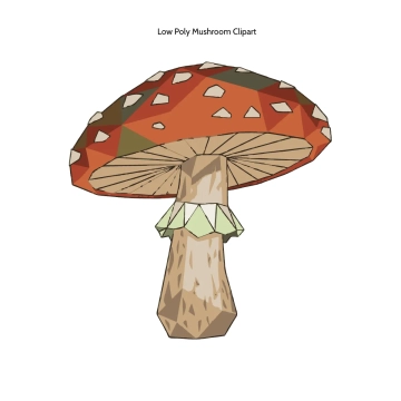 Free Low Poly Mushroom Clipart Template to Edit Online