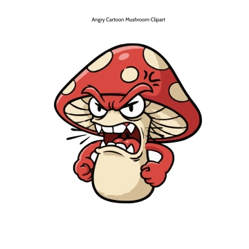 Free Angry Cartoon Mushroom Clipart Template to Edit Online