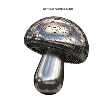 Free 3D Metallic Mushroom Clipart Template to Edit Online