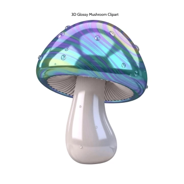 Free 3D Glossy Mushroom Clipart Template to Edit Online