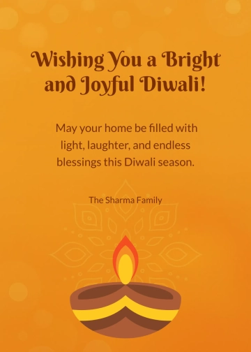 Free Simple Diwali Message Wishes Template to Edit Online