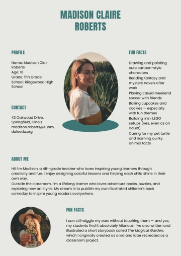 Free Printable About Me Template to Edit Online