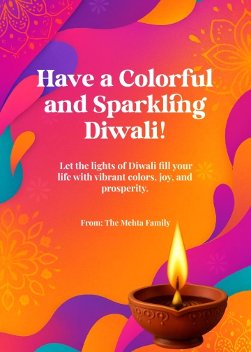 Free Colorful Diwali Greeting Template to Edit Online