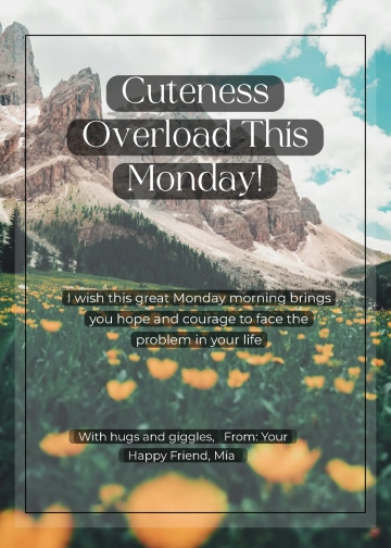 Free Cute Happy Monday Wishes Template to Edit Online