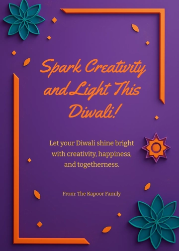 Free Creative Diwali Message Design Template to Edit Online