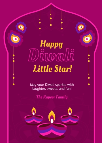 Free Colorful Diwali Message for Children Template to Edit Online