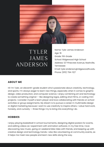 Free Creative About Me Template to Edit Online