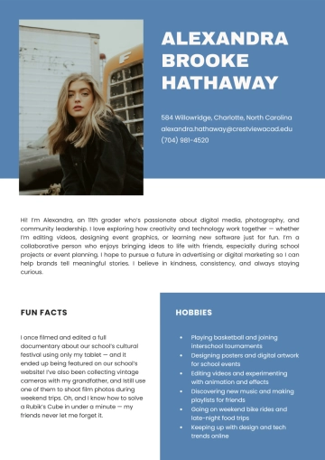 Free Editable About Me Template to Edit Online