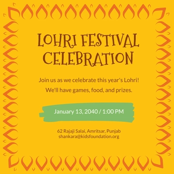 Free Lohri Celebration Linkedin Post Template to Edit Online