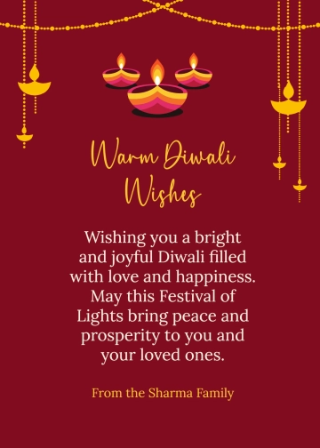 Free Diwali Wishes Illustration Template to Edit Online