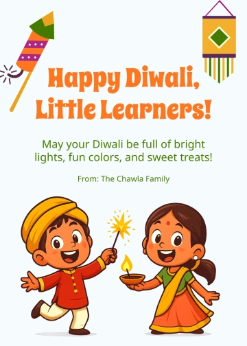 Free Easy Diwali Preschool Message Template to Edit Online