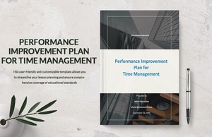 Performance Improvement Plan for Time Management Template
