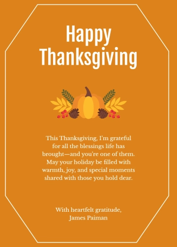 Free Printable Thanksgiving Wishes Template to Edit Online
