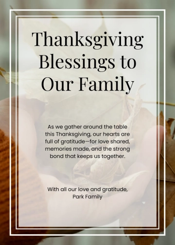 Free Family Thanksgiving Wishes Template to Edit Online