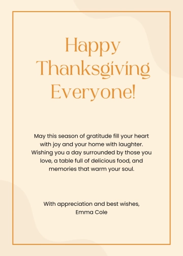 Free Happy Thanksgiving Wishes Template to Edit Online