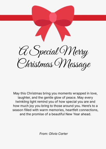 Free Special Merry Christmas Message Template to Edit Online
