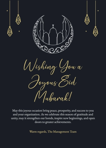 Free Professional Eid Mubarak Wishes Template to Edit Online