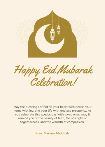 Free Printable Eid Mubarak Wishes Template to Edit Online