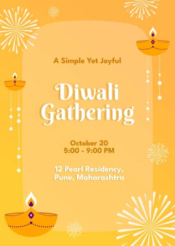 Free Minimalist Diwali Greeting Card Invitation Template to Edit Online