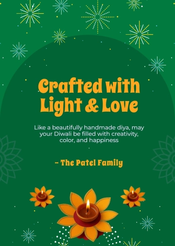 Free Craft-Inspired Diwali Wishes Template to Edit Online