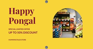 Free Pongal Celebration Facebook Post Template to Edit Online