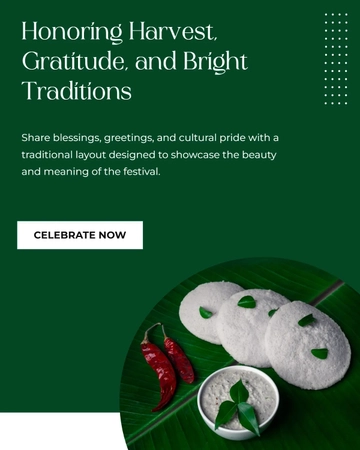 Free Pongal Festival Instagram Post Template to Edit Online