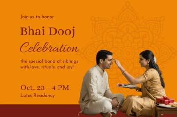 Free Bhai Dooj Invitation Banner Template to Edit Online