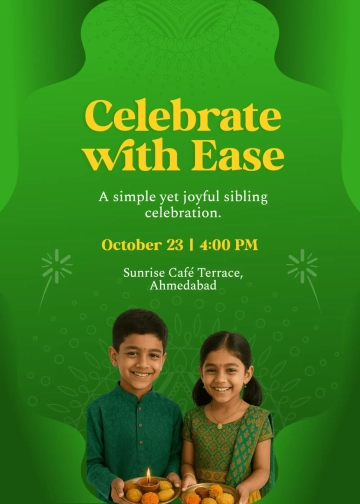 Free Easy Bhai Dooj Invitation Template to Edit Online