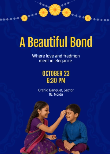 Free Blue Bhai Dooj Invitation Template to Edit Online