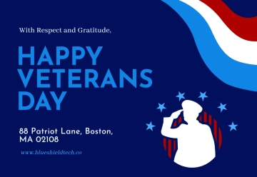 Free Blue Veterans' Day Card Template to Edit Online
