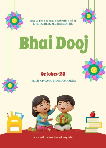 Free School Bhai Dooj Invitation Template to Edit Online