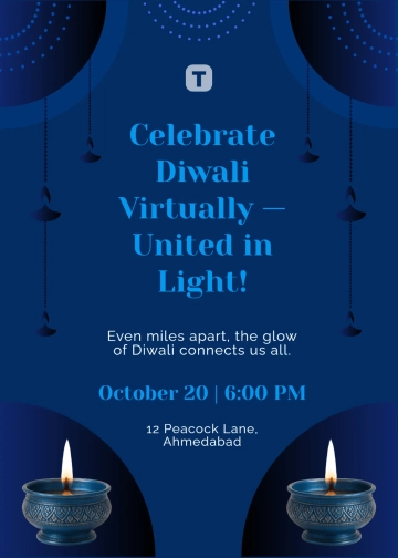 Free Digital Diwali Invitation With Logo Template to Edit Online