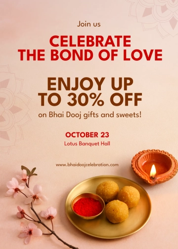 Free Professional Bhai Dooj Invitation Template to Edit Online