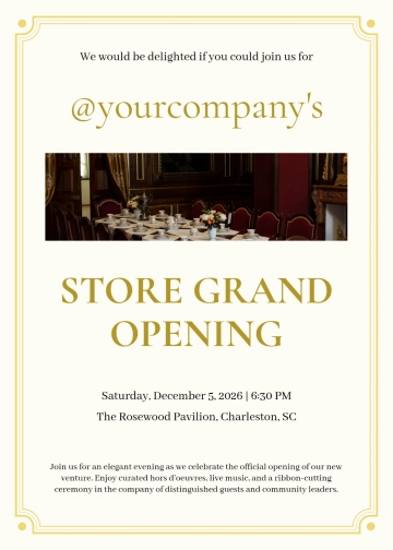 Free Elegant Grand Opening Ceremony Invite Template to Edit Online