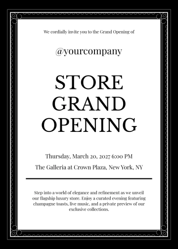 Free Luxury Store Launch Invitation Template to Edit Online