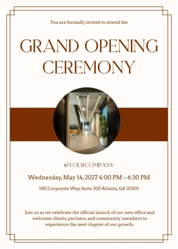 Free Professional Grand Opening Invitation Template to Edit Online