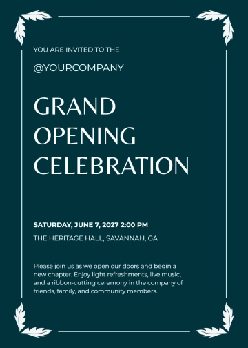 Free Classic Grand Opening Invitation Template to Edit Online