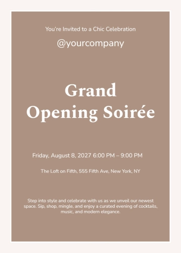 Free Chic Grand Opening Invitation Template to Edit Online