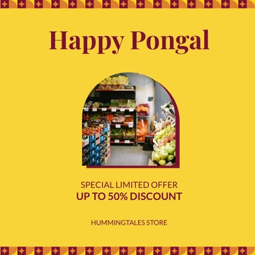 Free Pongal Celebration Linkedin Post Template to Edit Online