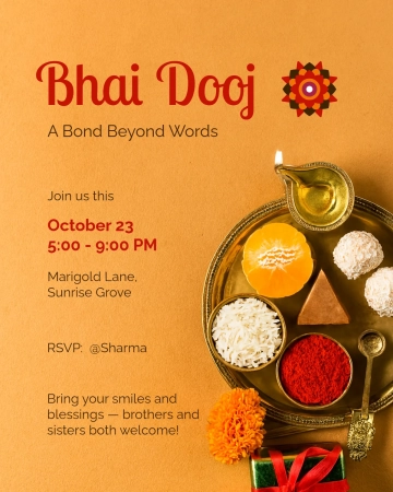 Free Facebook Bhai Dooj Invitation Template to Edit Online