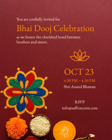 Free LinkedIn Bhai Dooj Invitation Template to Edit Online