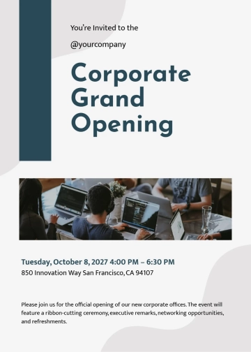 Free Editable Grand Launch Invitation Template to Edit Online