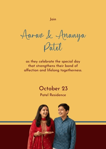 Free Sibling Bhai Dooj Invitation Template to Edit Online