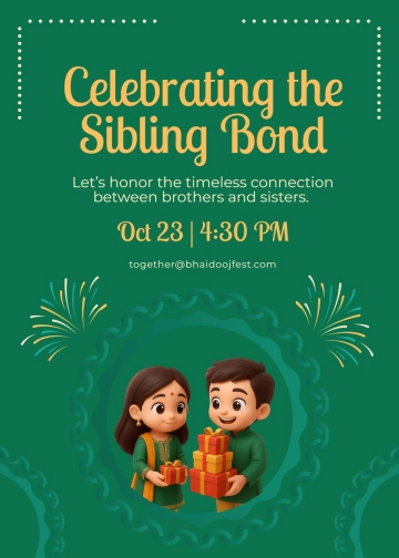 Free Minimalist Bhai Dooj Invitation Template to Edit Online